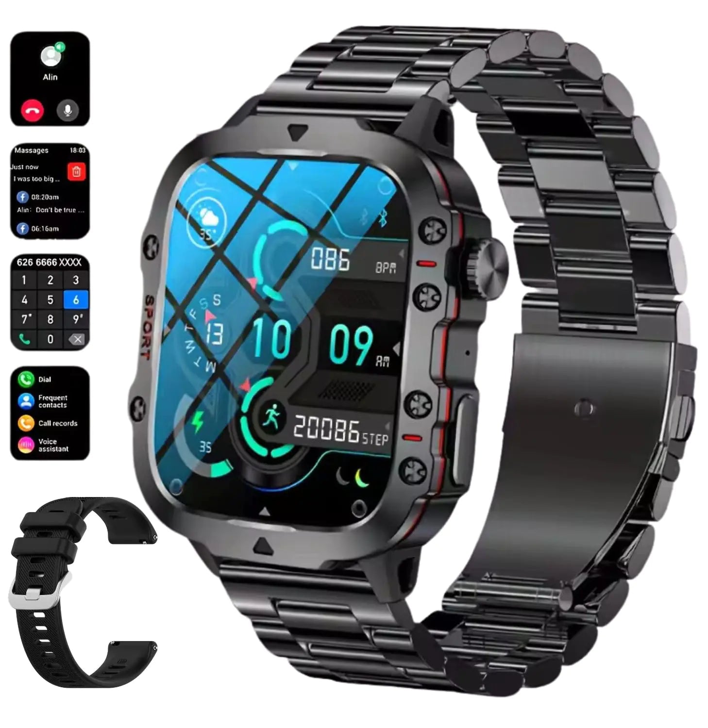 ⌚: DBOGA Smart Watch Men - 1.96" HD Fitness Tracker with 100+ Sports Modes