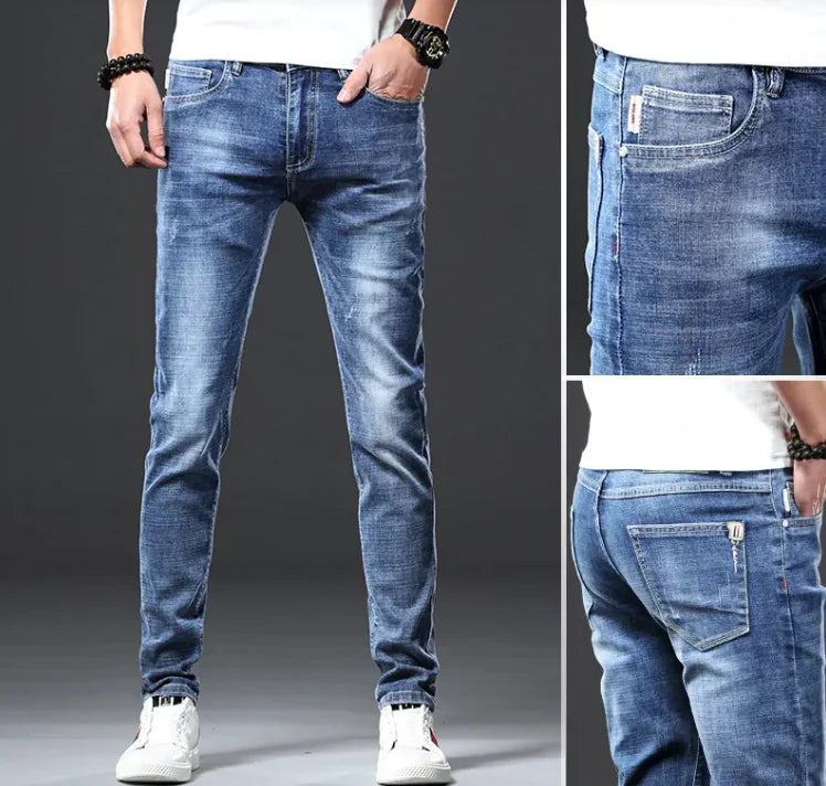 👖: Men's Slim-Fit Casual Jeans