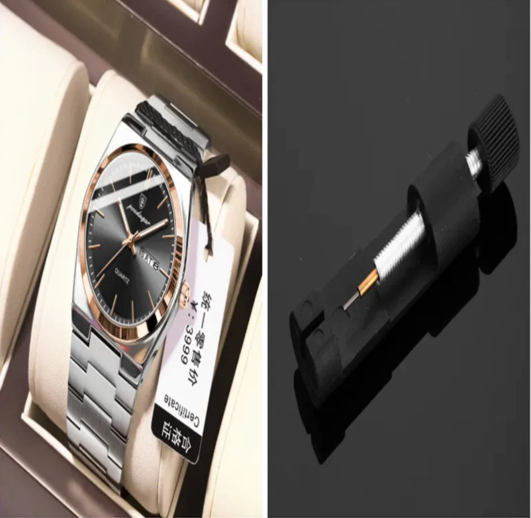 ⌚: Ultra-Thin Waterproof Men's Quartz Watch - 5mm Slim Profile 50M Resistant