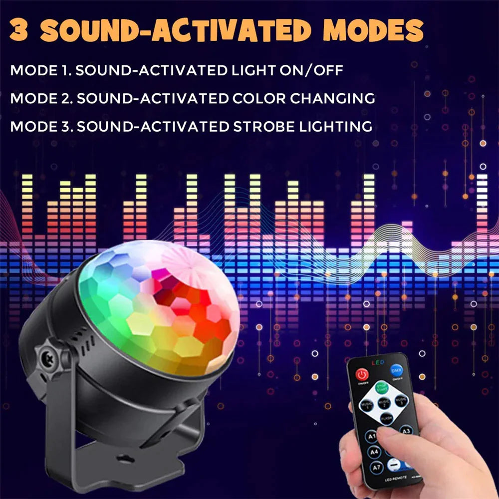 🕺: Disco Party Lights Strobe LED DJ Ball - Sound Activated Dance Lamp