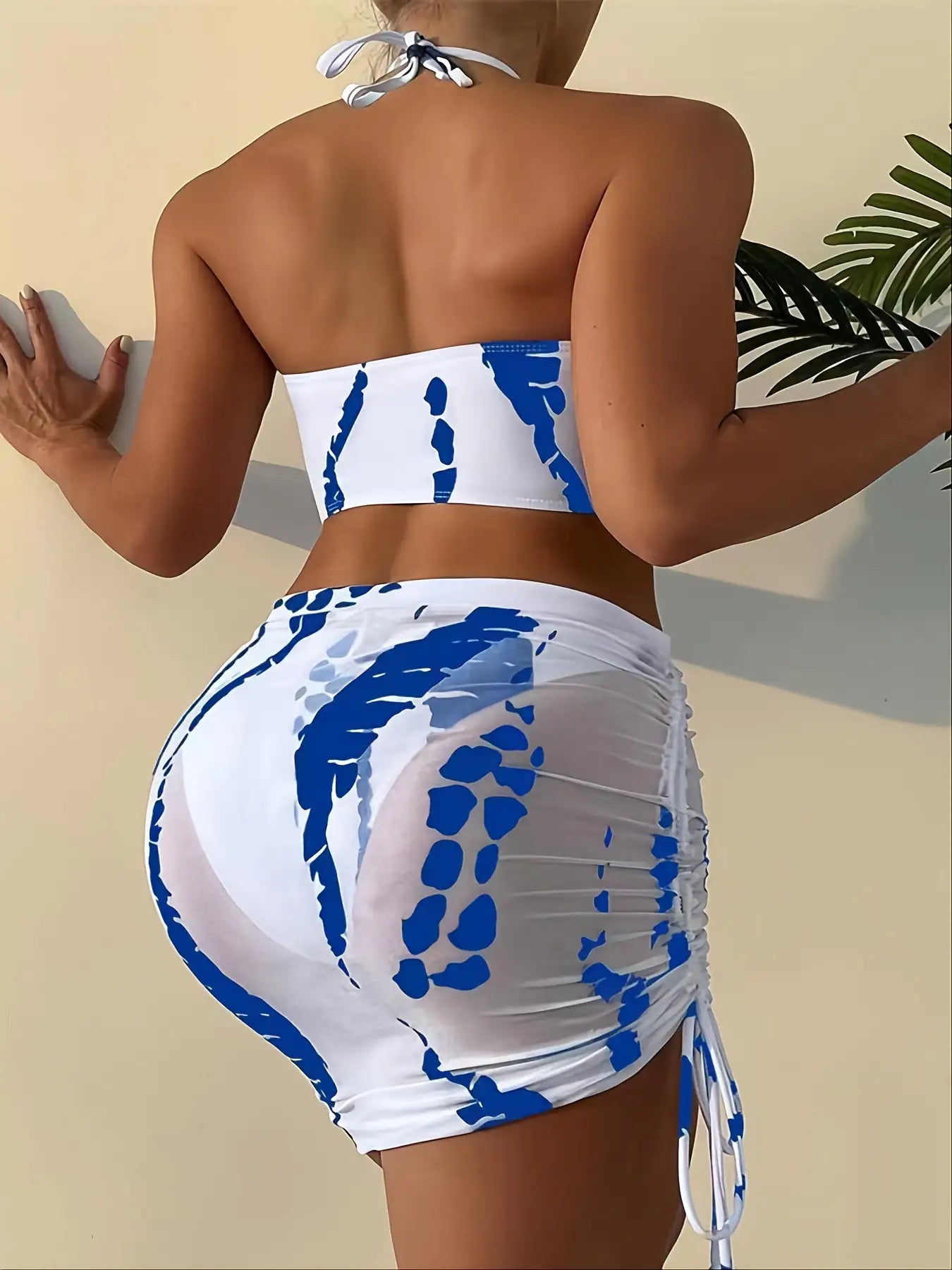 🌈: Ring-Linked Halter Tie Dye Bikini - Bohemian Two-Piece Swimwear