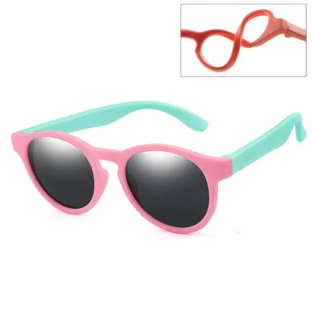 👶: Kids Round Polarized Sunglasses - Stylish UV Protection for Children