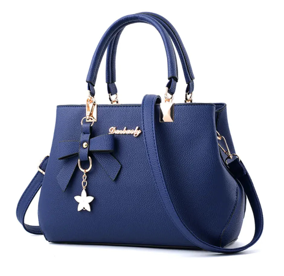 👜: Litchi Pattern One-Shoulder Handbag