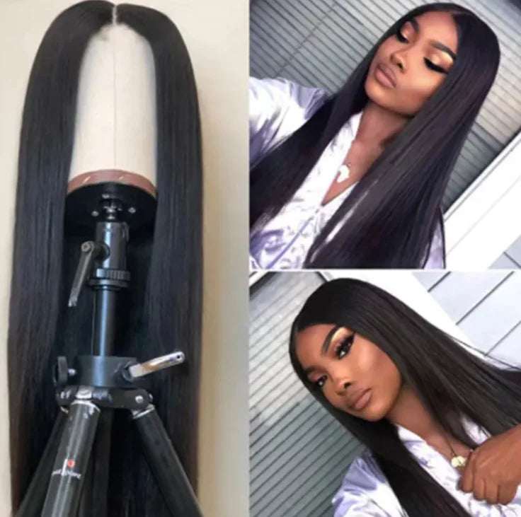 🖤: Lace Black Wig - Natural Front Lace Synthetic Hair