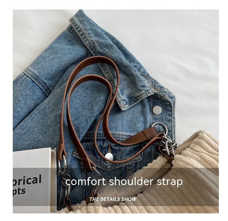 👜: Retro Corduroy Shoulder Bag - European American Style