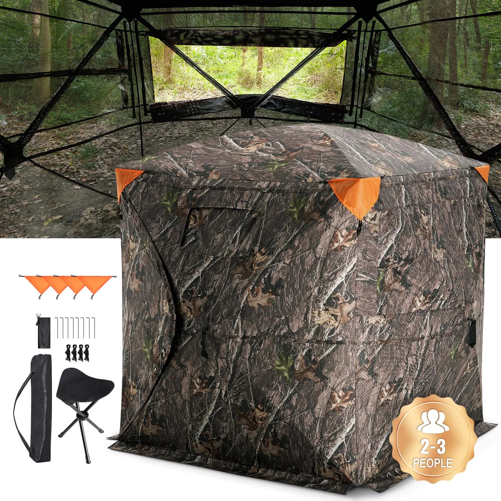 🏹: VEVOR Hunting Blind - 270° See Through Ground Blind 2-3 Person Pop Up