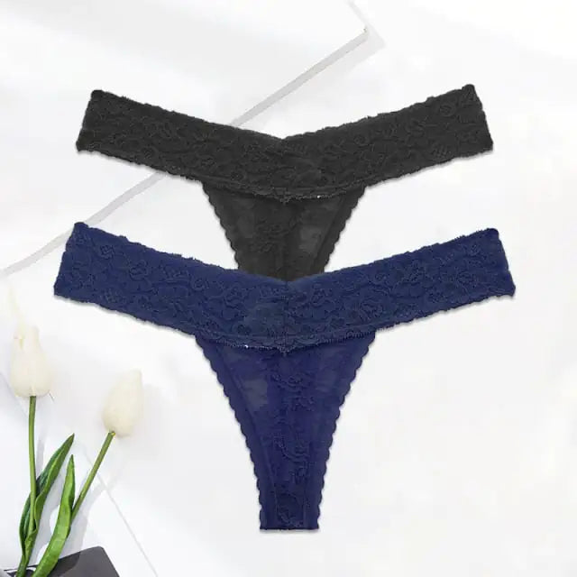 🌙: Premium Lace Thong Panties - Elegant Intimate Comfort Collection