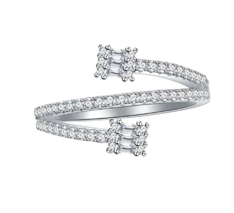 💎: Three-Layer Line Ring for Women - Minimalist Stacked Band Design