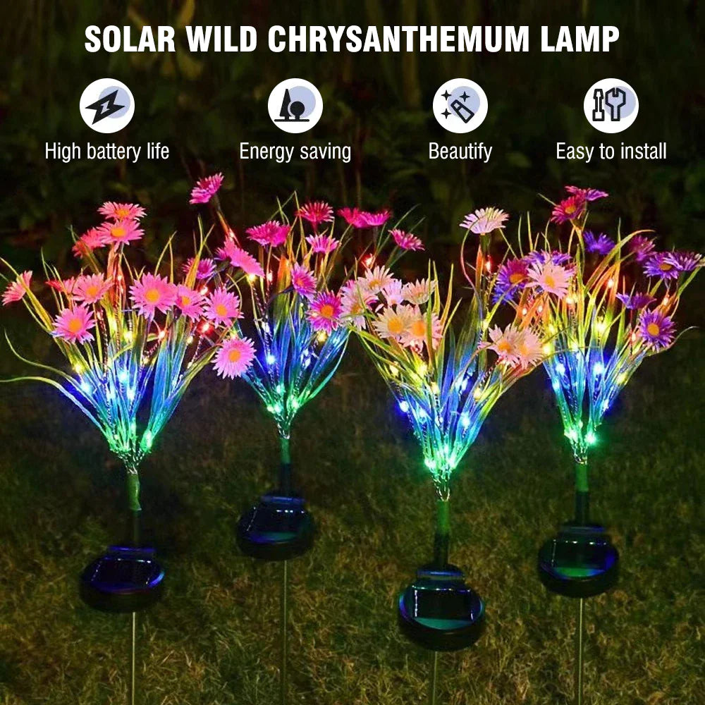 🌸: Solar Garden Lights LED Flower Stake - Waterproof Outdoor Patio Decor