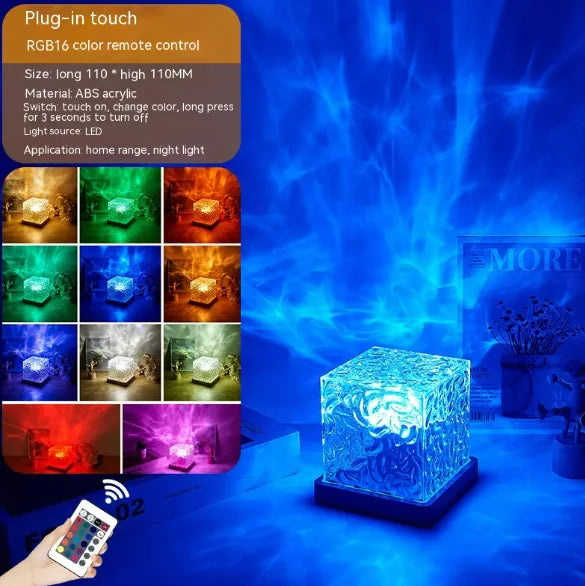 🌊: LED Water Ripple Projection Lamp - RGB Color-Changing Ambient Light