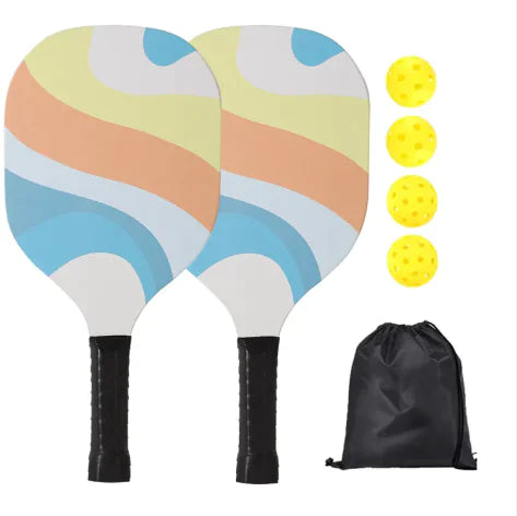 🏓: UV Print Pickleball Paddle Set - Complete Poplar Wood Kit with Balls & Storage