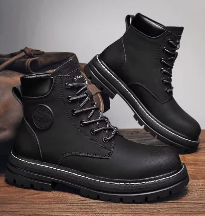🇬🇧: Men's British Style Short Leather Boots - Premium Leisure Footwear