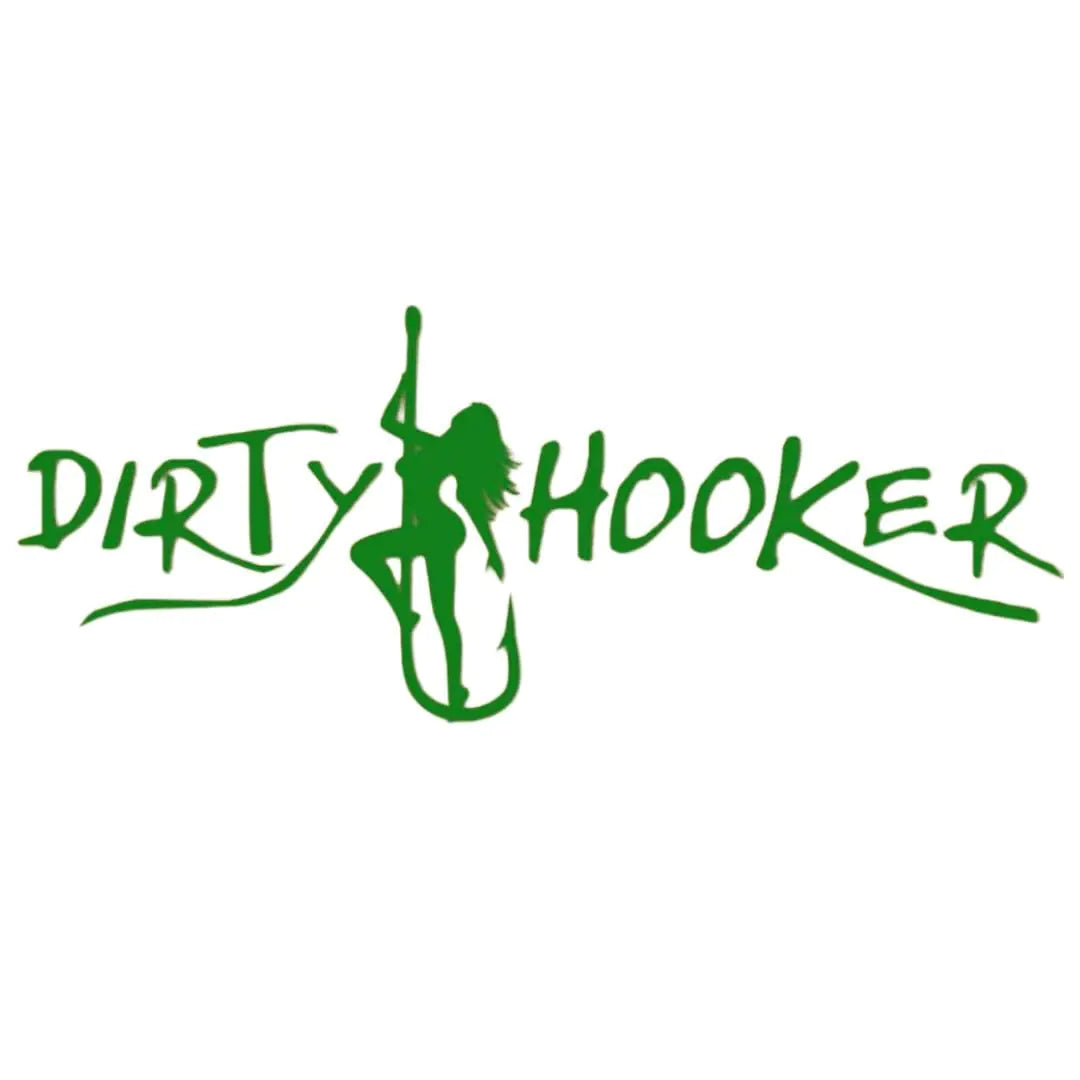 🎣: Dirty Hooker Fishing Gear Green Stickers - Durable UV-Rated Vinyl Decals for Adults