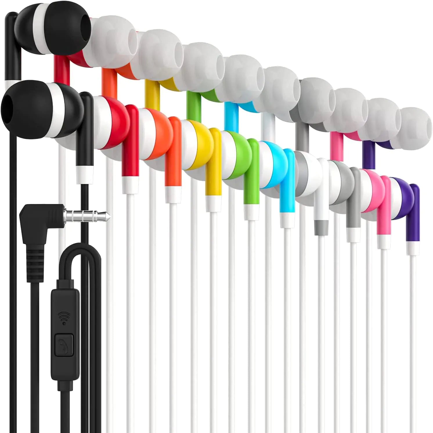🎧: Bulk Earbuds 10-Pack with Microphone - Student Classroom Headphones