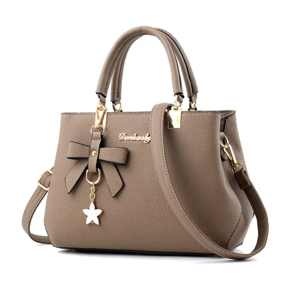 👜: Litchi Pattern One-Shoulder Handbag