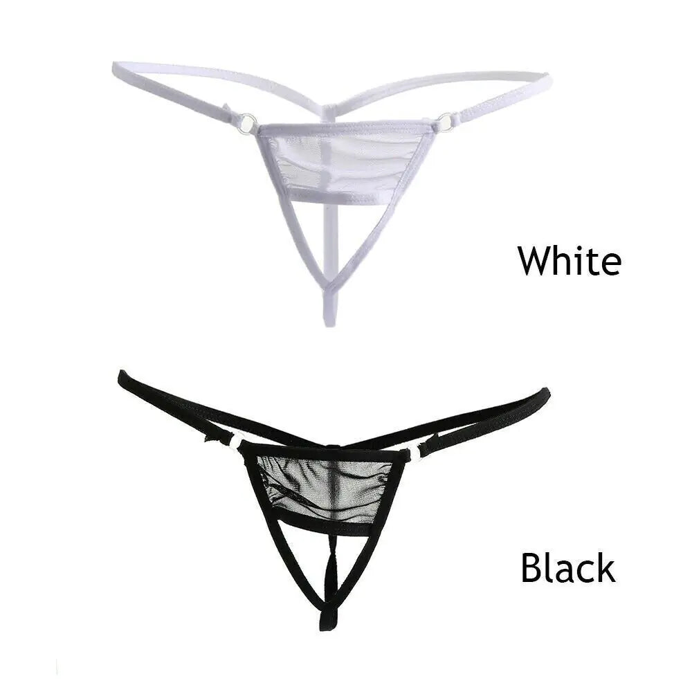 💋: Sexy Lace Thong G-String - Crotchless Mesh Lingerie Panties
