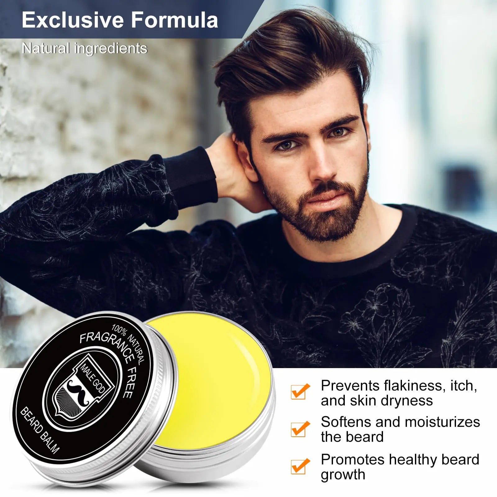 🧔: MALE GOD Beard Growth Kit - Complete Care System with Oil, Balm, Comb & Massager