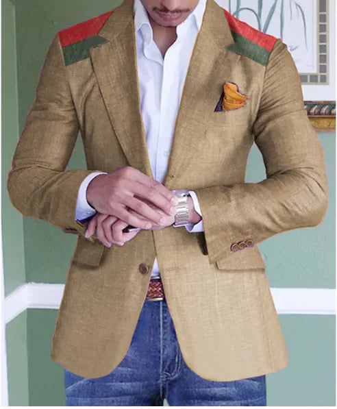 🤵: Men's Single Row Two Button Plaid Blazer - Classic Professional Style