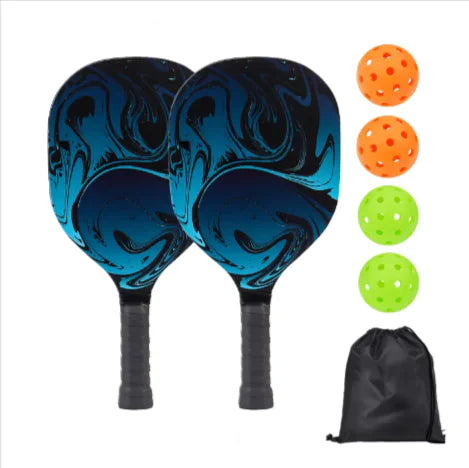 🏓: UV Print Pickleball Paddle Set - Complete Poplar Wood Kit with Balls & Storage