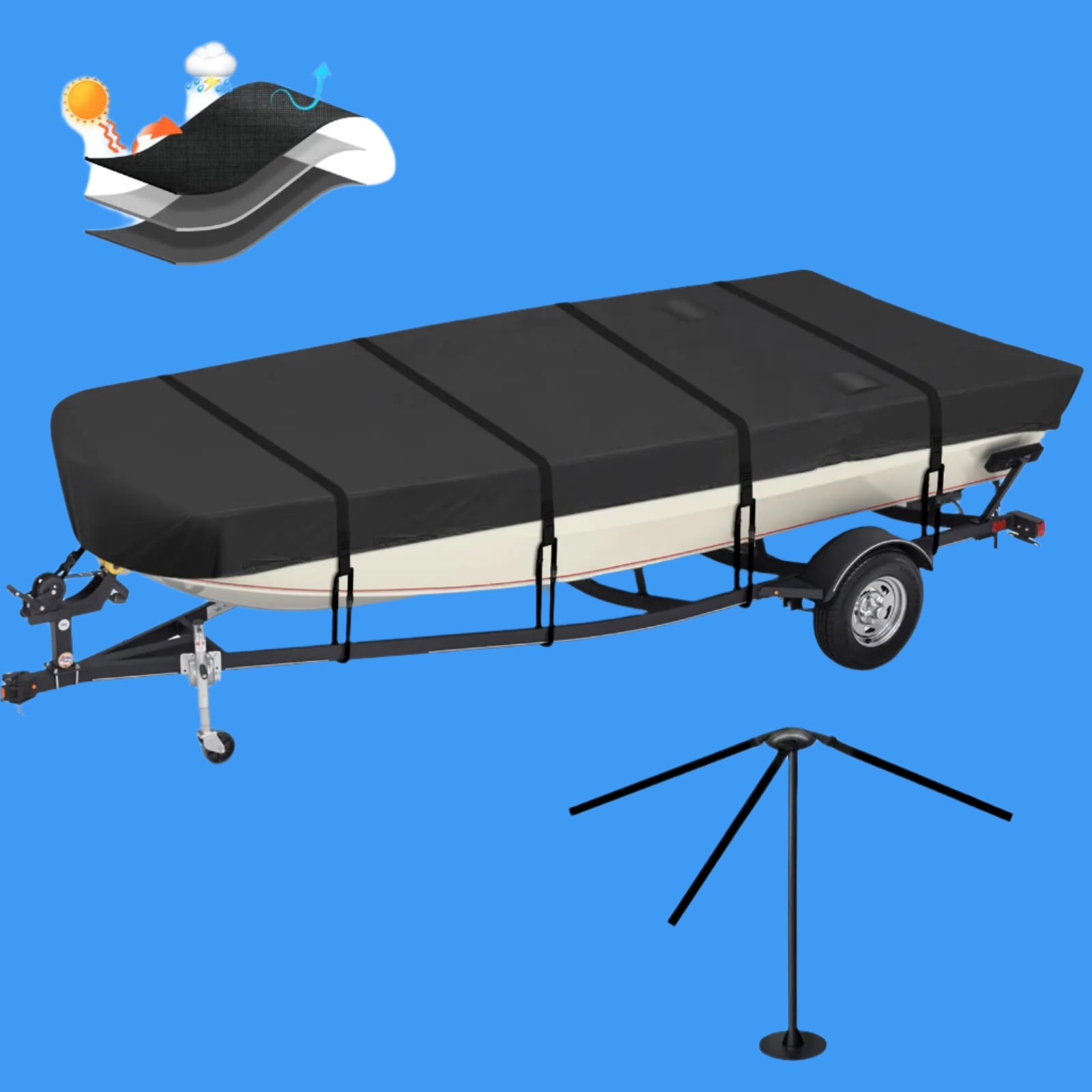 ⛵: SILIVN Waterproof Jon Boat Cover - Heavy Duty All-Weather Protection 14-16ft