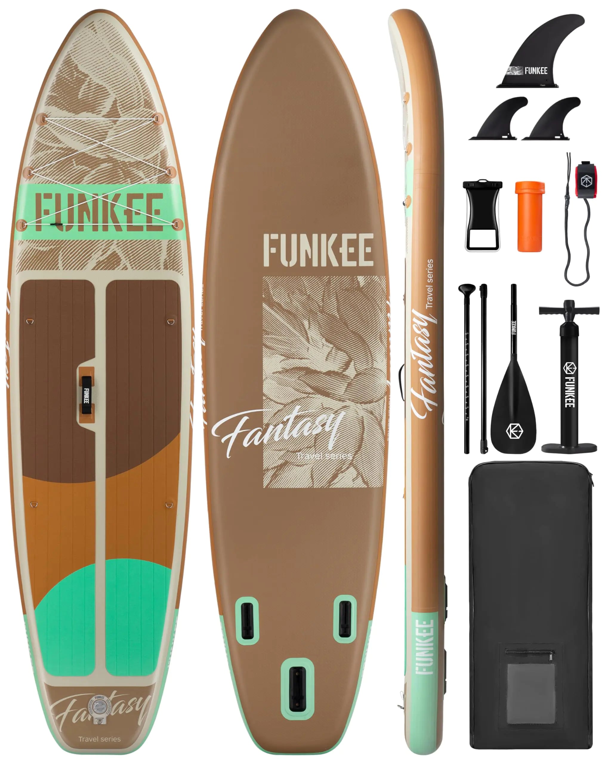 🏄: FUNKEE 11'×34"×6" Extra Wide Inflatable SUP - Complete Stand Up Paddle Board Set