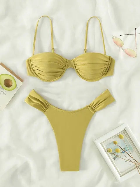 👙: Beach Chic Solid Micro Bikini Set - Minimalist Two-Piece Swimwear