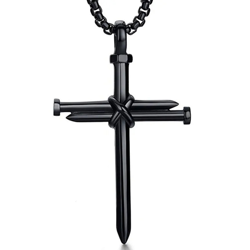🤘: Punk Style Titanium Steel Cross Pendant