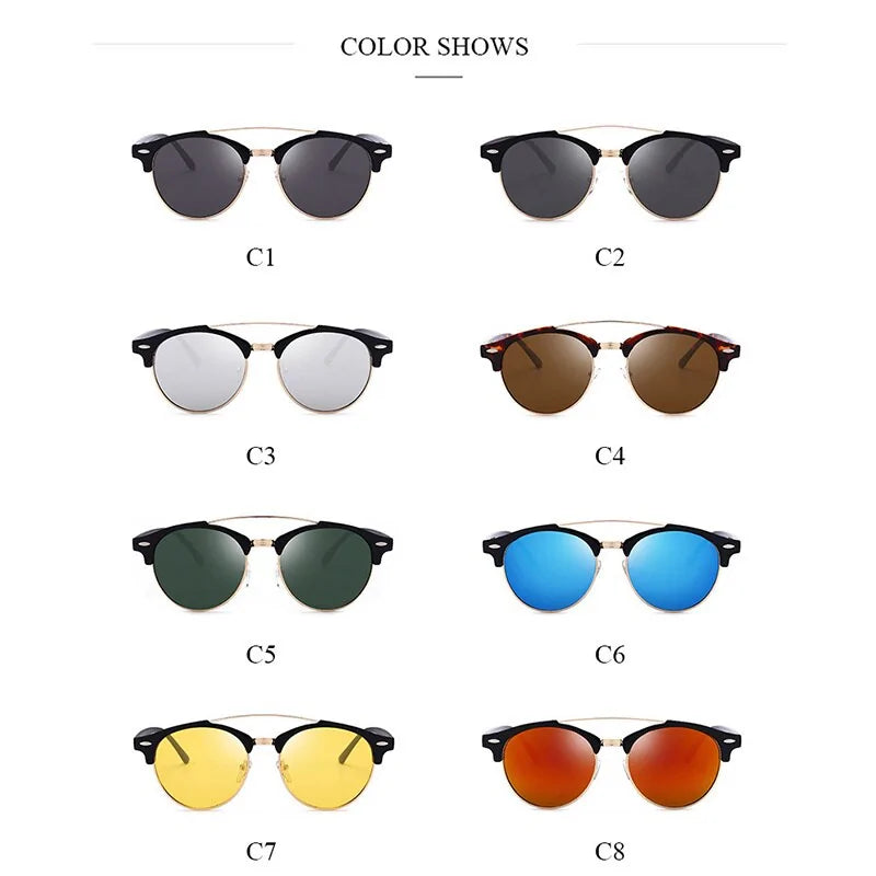 🕶️: Round Polarized Sunglasses - Classic Vintage Style with UV Protection