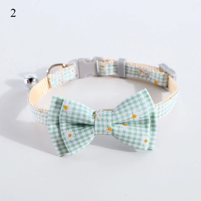 🎀: Plaid Print Pet Bow Tie Collar - Dapper Style Accessory