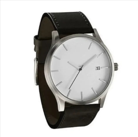 ⌚: Men's Large Dial Military Watch - Leather Strap Sports Timepiece