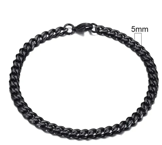 ⛓️: Stainless Steel Gold Plated Cuban Chain Bracelet for Men