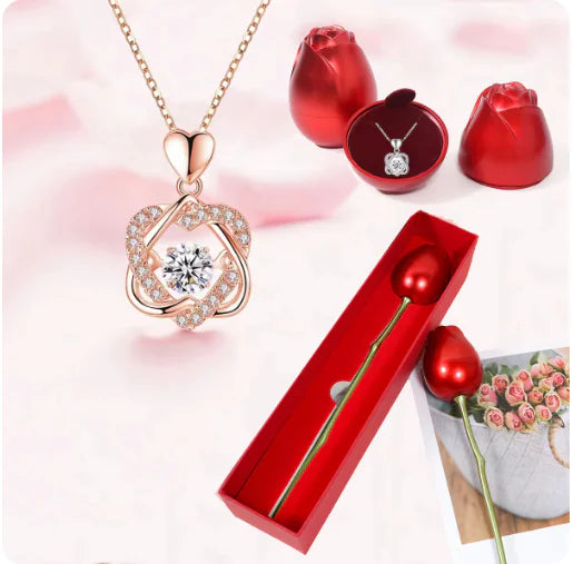 💎: Smart Heart 925 Silver Rose Gold Plated Necklace - Elegant Two-Tone Jewelry