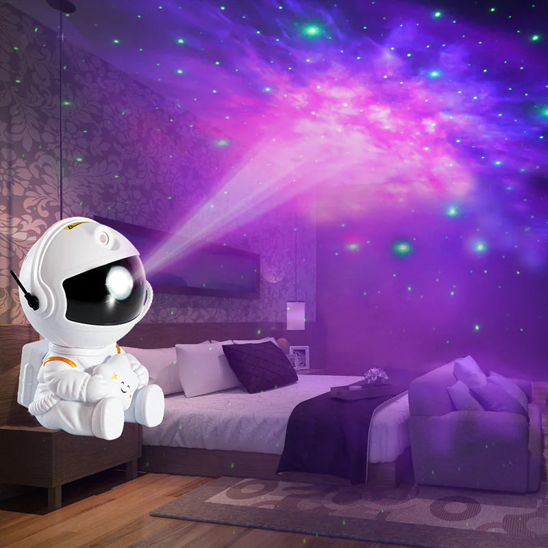 🚀: Astronaut Star Projection Lamp - Galaxy Night Light Cosmic Projector