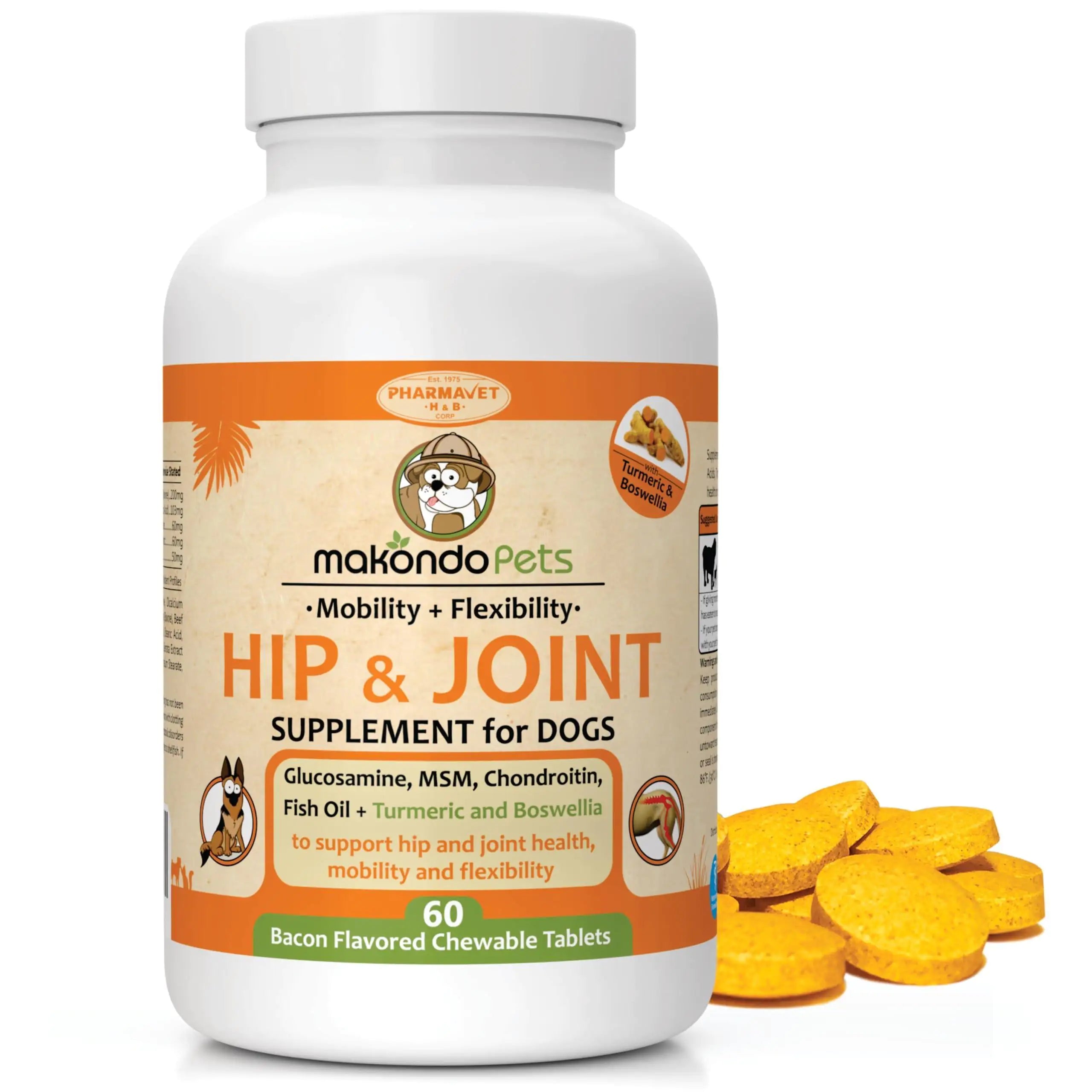 🦴: Dog Hip & Joint Supplement - Glucosamine Chondroitin MSM Turmeric