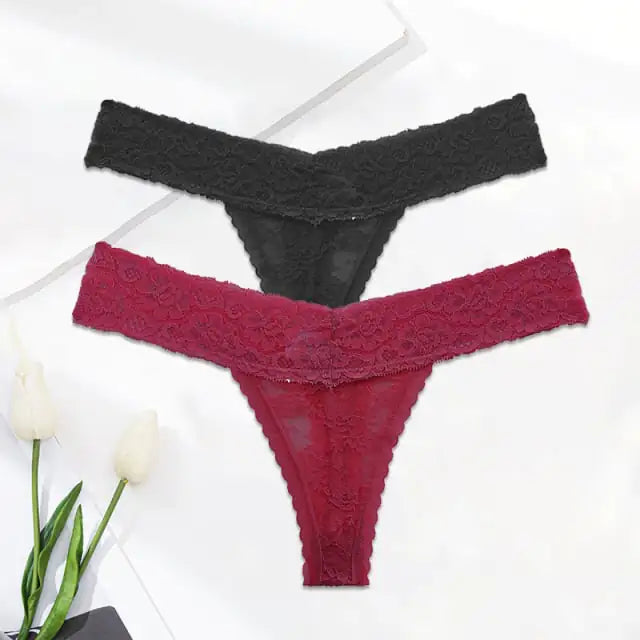 🌙: Premium Lace Thong Panties - Elegant Intimate Comfort Collection