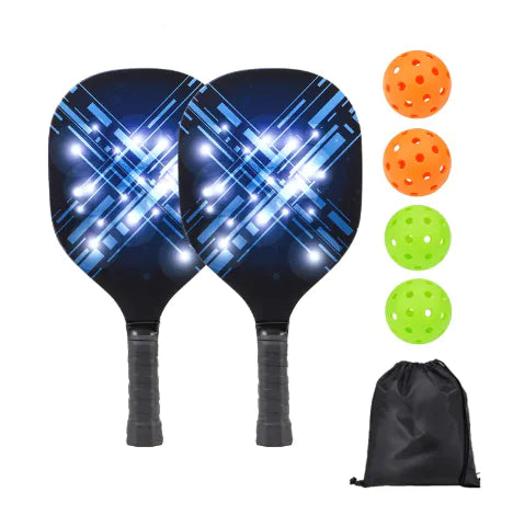 🏓: UV Print Pickleball Paddle Set - Complete Poplar Wood Kit with Balls & Storage
