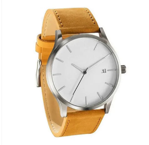 ⌚: Men's Large Dial Military Watch - Leather Strap Sports Timepiece