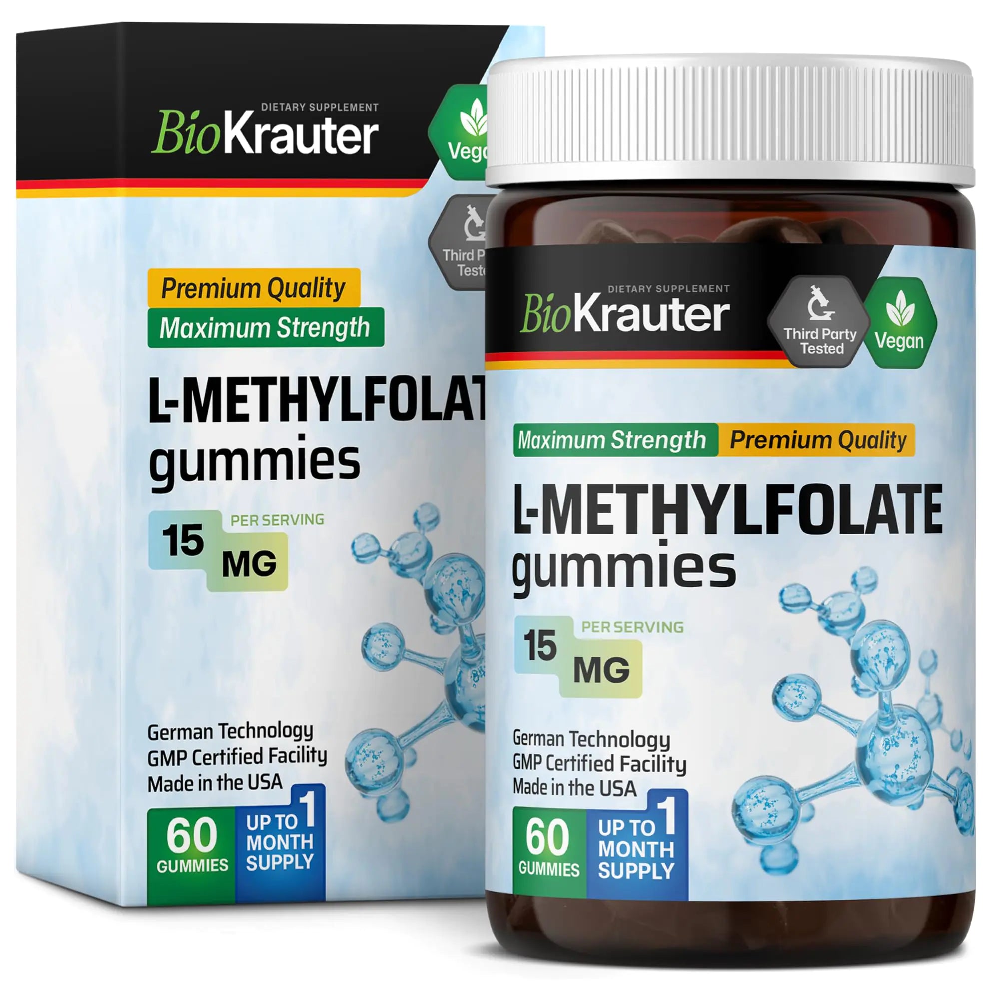 🍎: BIO KRAUTER L-Methylfolate Gummies - 25mg DFE Vegan Chews