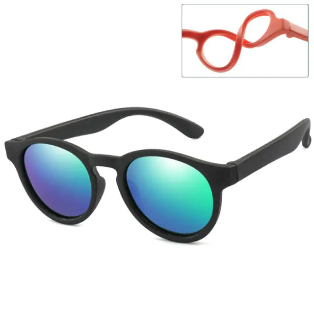👶: Kids Round Polarized Sunglasses - Stylish UV Protection for Children