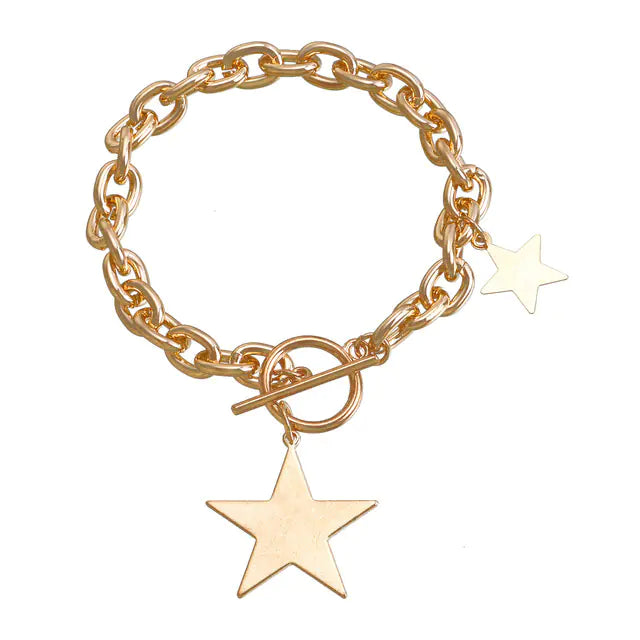 ⭐: Kpop Fashion Steel Star Pendant Choker Necklace