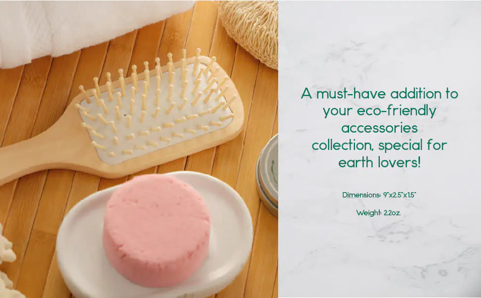 🪮: Wooden Detangling Hair Brush - Natural Eco-Friendly Hair Care Tool