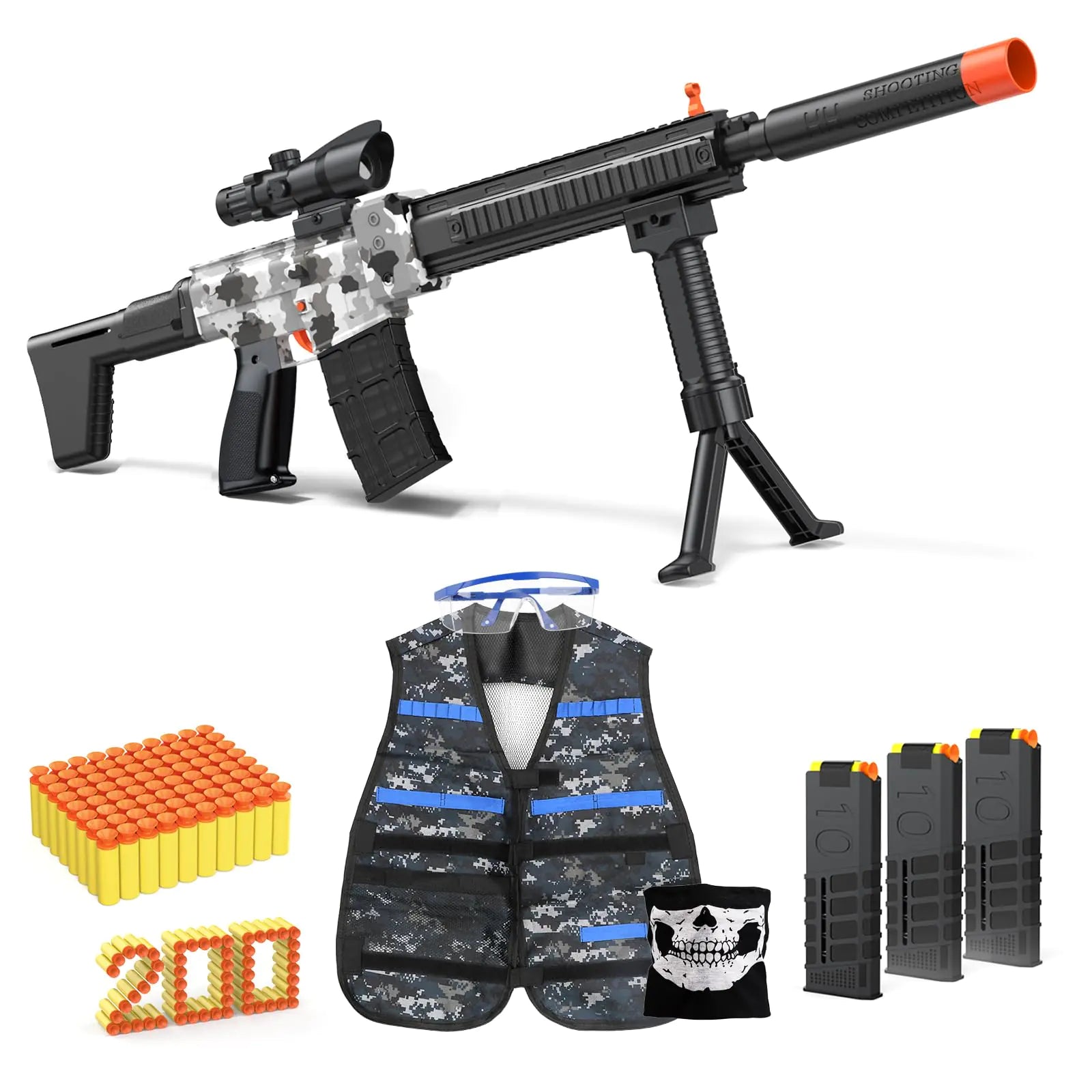 🔫: Automatic Sniper Rifle Toy Gun - Electric Foam Blaster with Tactical Gear Set