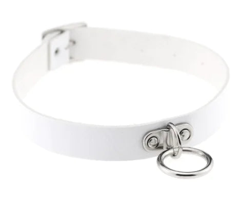 🖤: PU Leather Gothic Choker with Chain - Edgy Fashion Statement