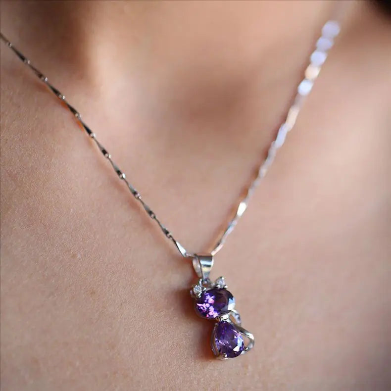 💎: 925 Sterling Silver Cat Pendant Necklace - Adorable Feline Charm Jewelry