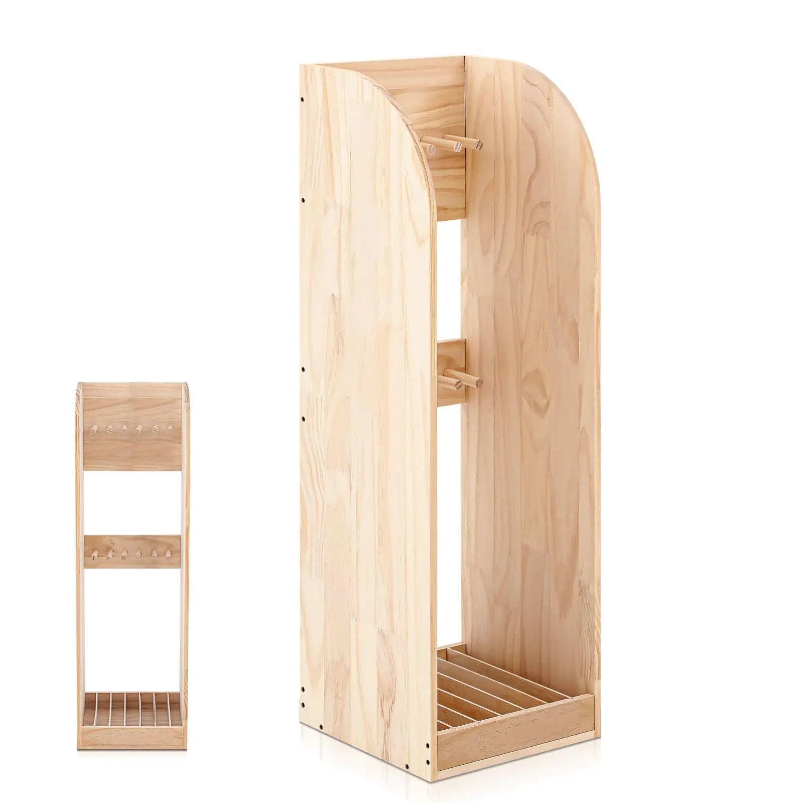 🏒: Cinnvoice 38-Inch Vertical Hockey Stick Rack - Wooden Display Holder for 7 Sticks