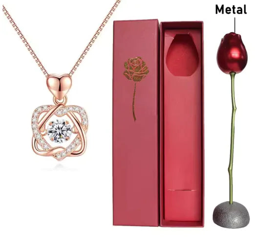 💎: Smart Heart 925 Silver Rose Gold Plated Necklace - Elegant Two-Tone Jewelry