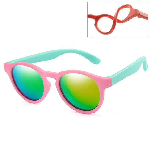 👶: Kids Round Polarized Sunglasses - Stylish UV Protection for Children