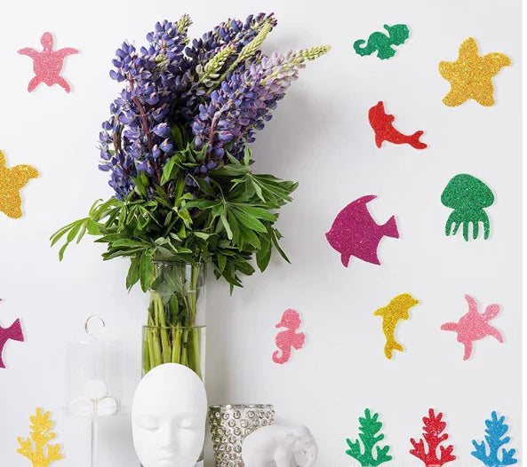 🐠: DIY Ocean Animal Glitter Foam Stickers for Kids