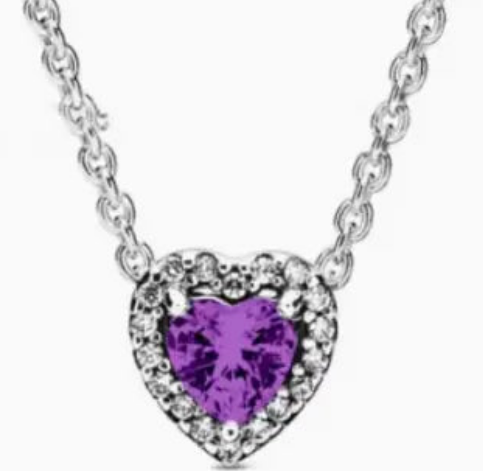 💎: 925 Silver Birthstone Diamond Necklace - Color Gemstone Pendant Jewelry