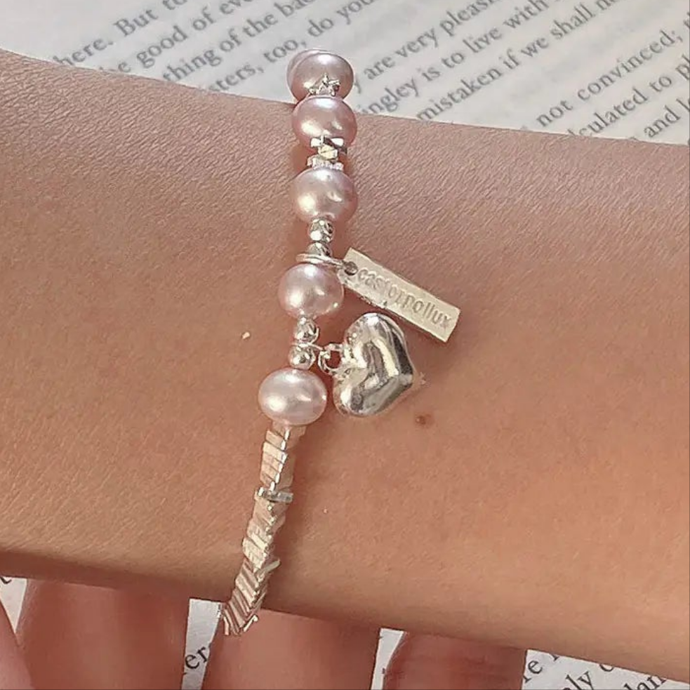 📿: Korean Style Girl Silver Pearl Bracelet - Elegant Youth Fashion Jewelry